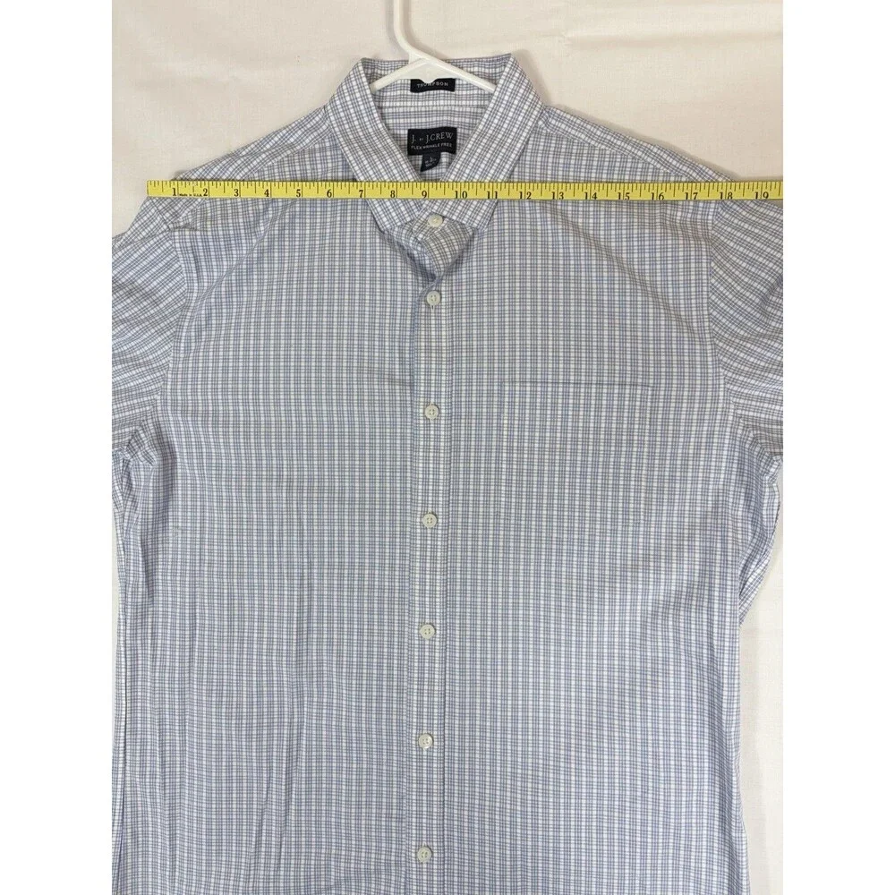 J. Crew Thompson Shirt L/S Button Flex Wrinkle Free Blue Plaid Men’s 16-16 1/2